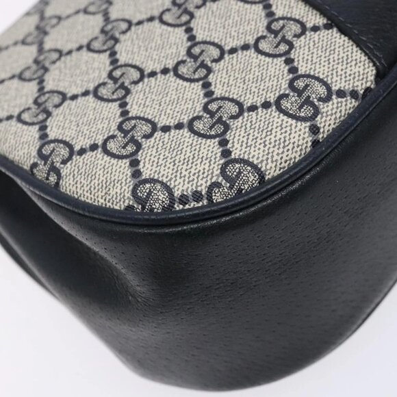 GUCCI GG Supreme Sherry Line Shoulder Bag PVC Navy Gold 72 02 024 Auth BA5227 - Picture 5 of 16